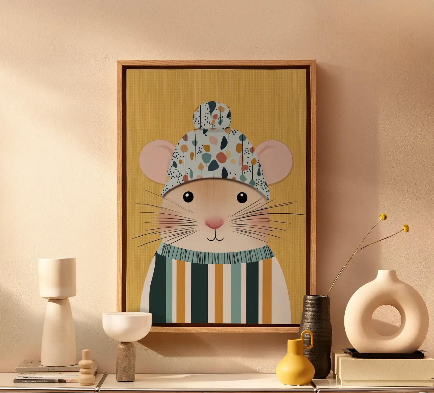 Winter mouse canvas van Dreamy Nursery