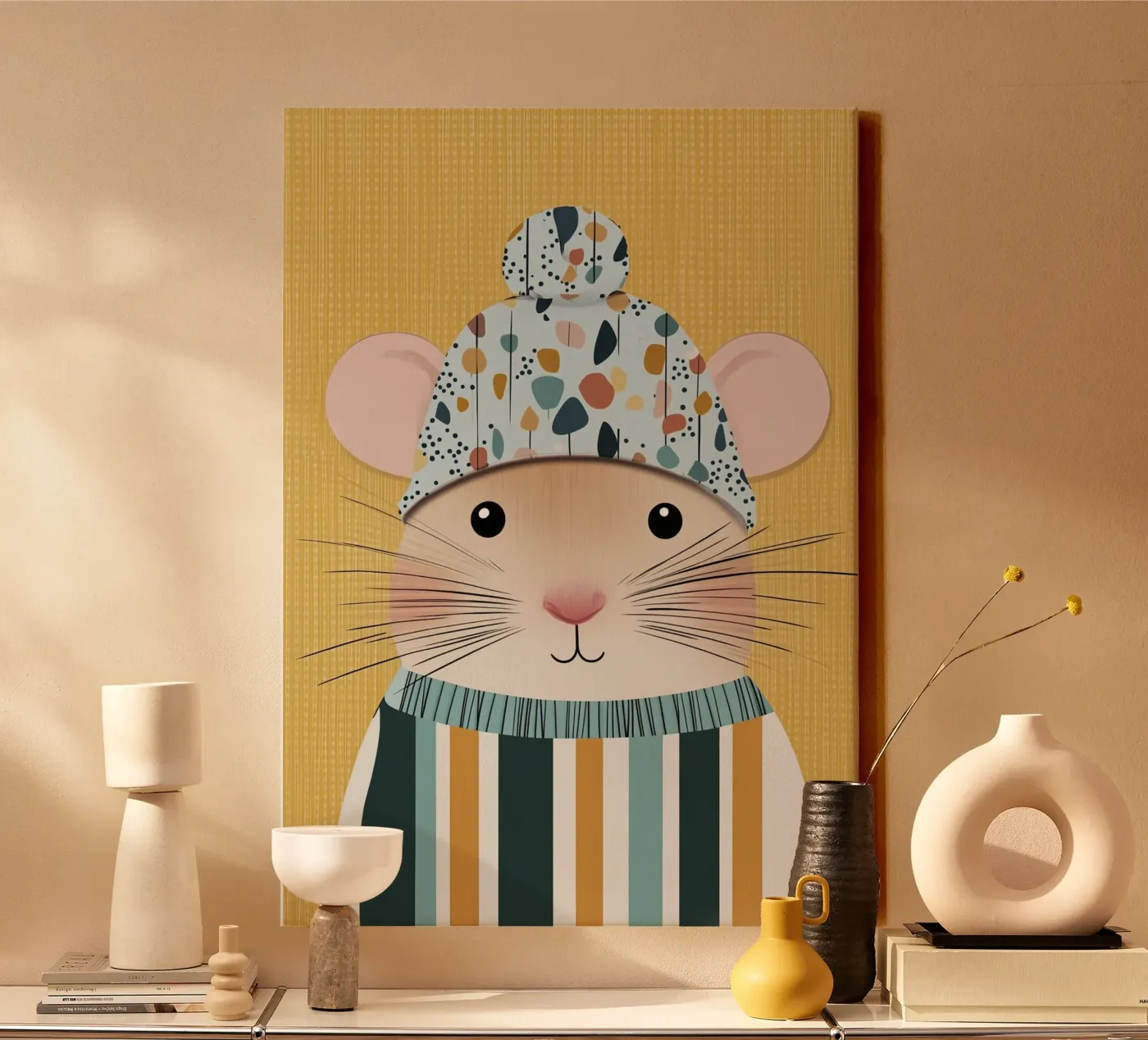 Winter mouse canvas van Dreamy Nursery