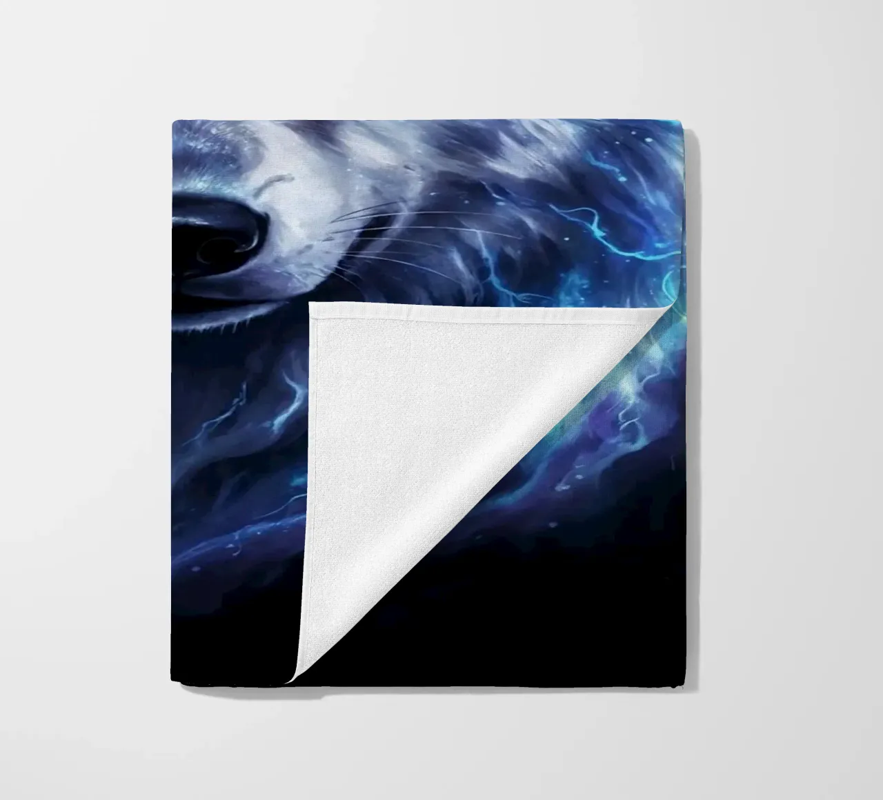 Electrical Wolf beach towel by LM2Kone III