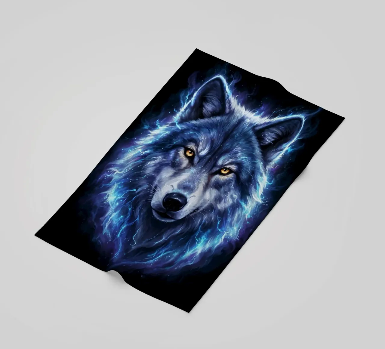 Electrical Wolf beach towel by LM2Kone III