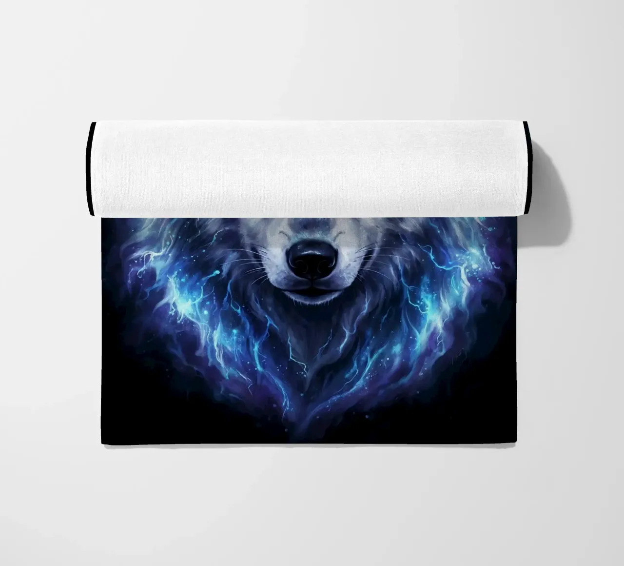 Electrical Wolf beach towel by LM2Kone III