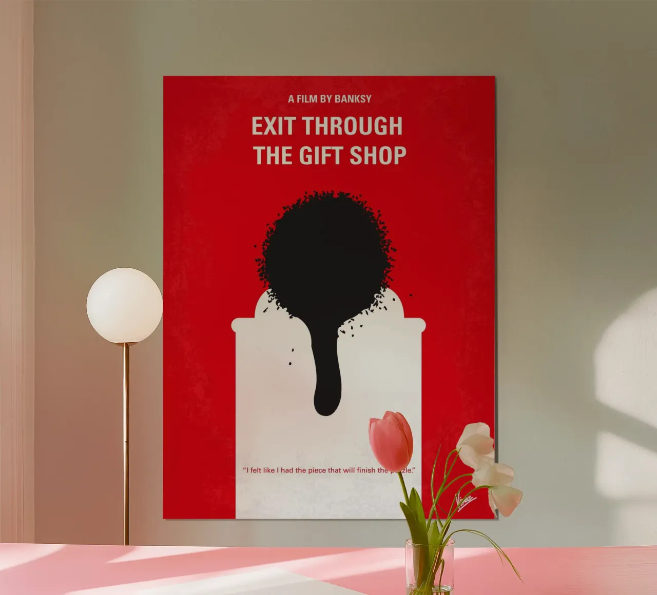 No130 My Exit Through the Gift Shop minimal movie poster poster con telaio in legno da Chungkong