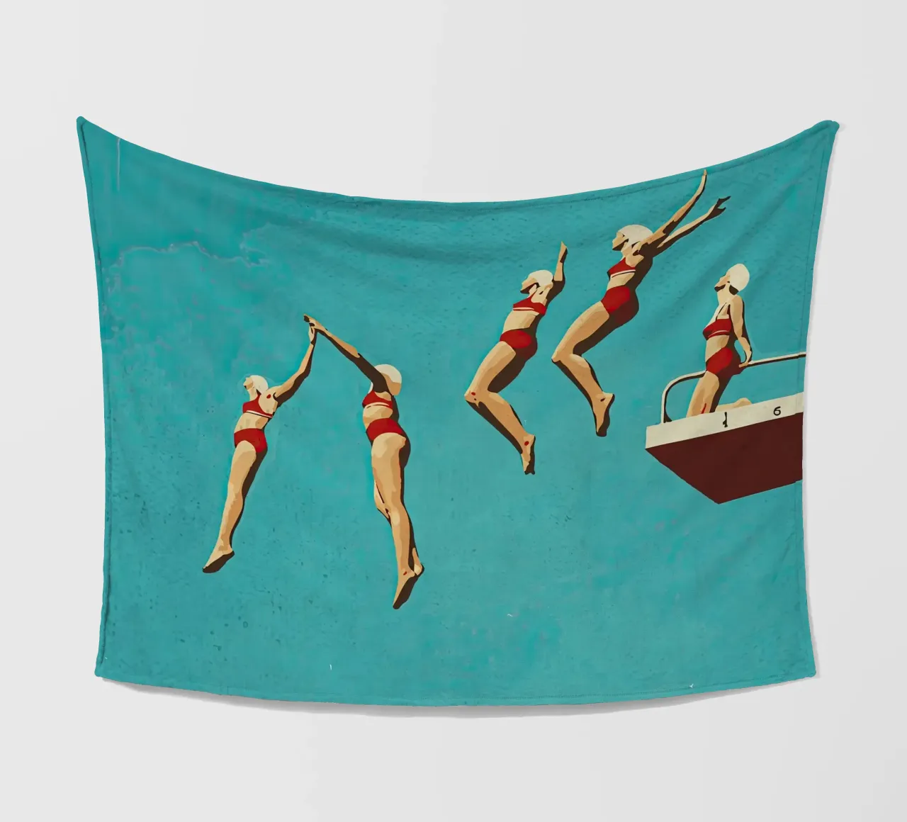Sequential dive fleece blanket by medineprint