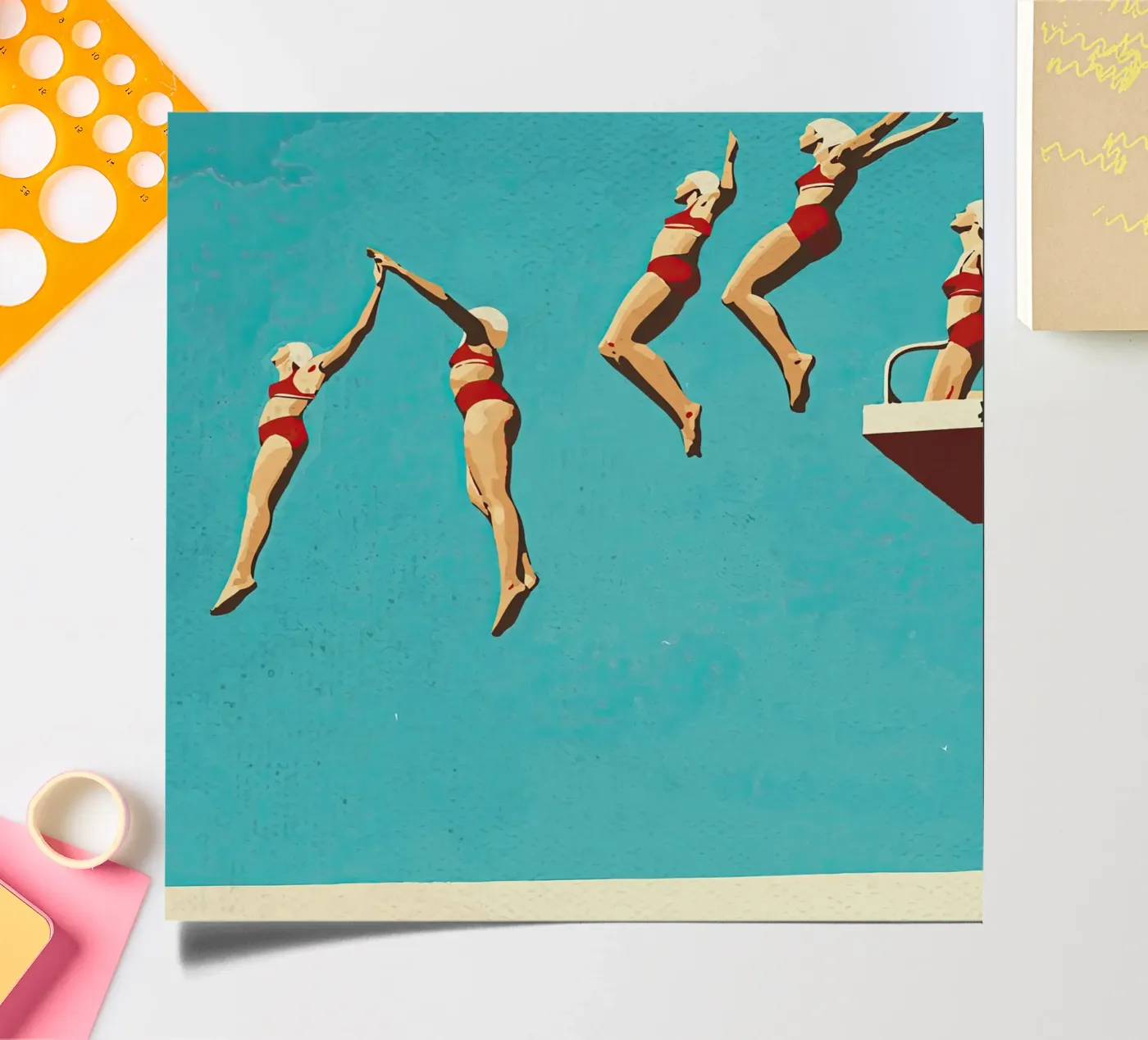 Sequential dive planche autocollant de medineprint