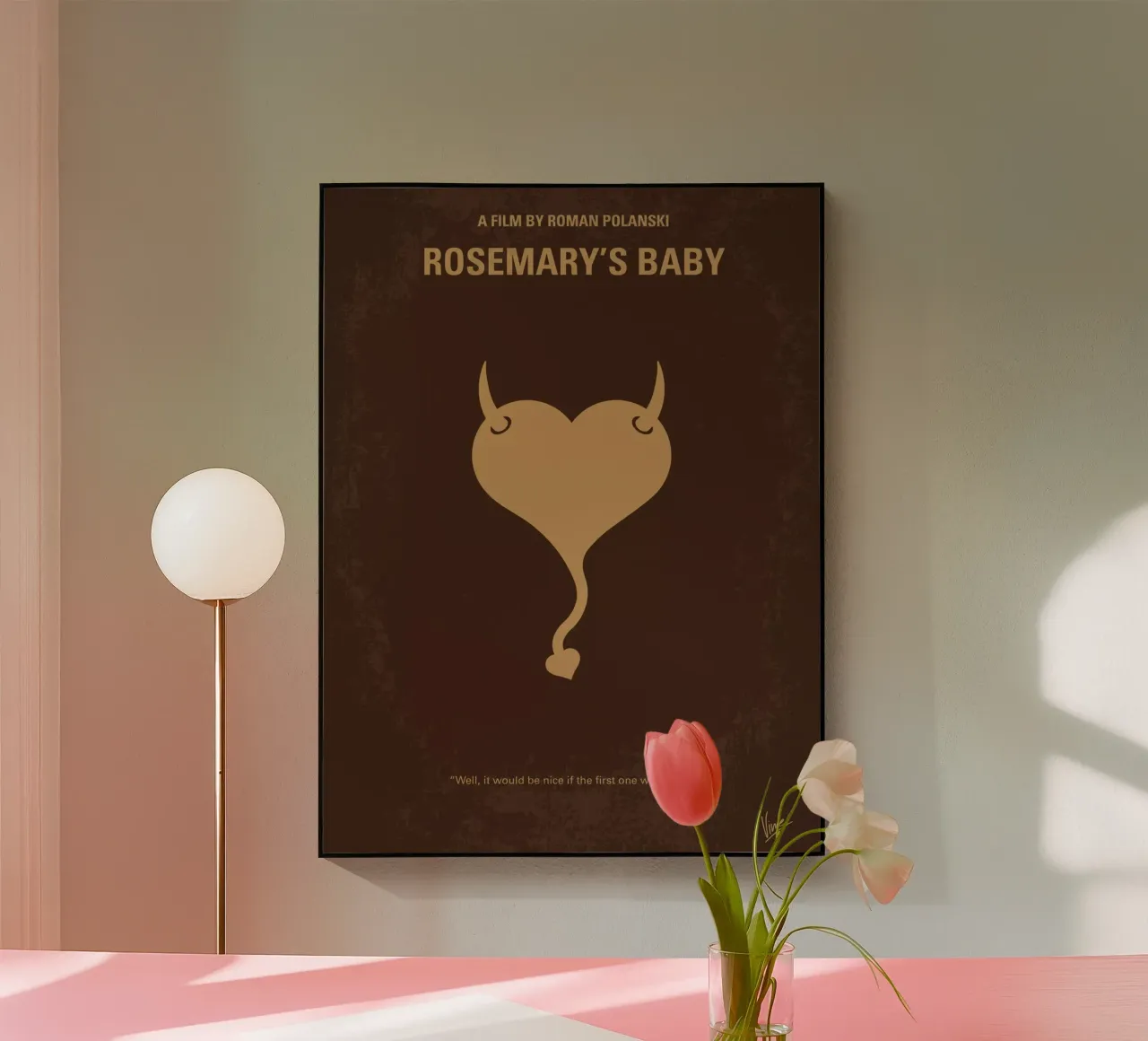 No132 My Rosemarys Baby minimal movie poster acryl van Chungkong