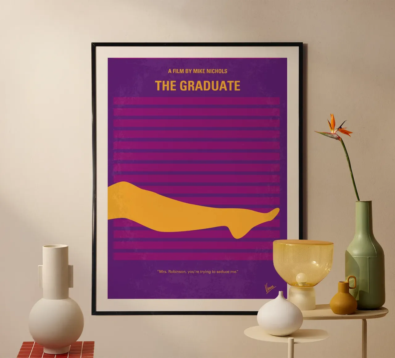No135 My THE GRADUATE minimal movie poster poster con telaio in plastica da Chungkong