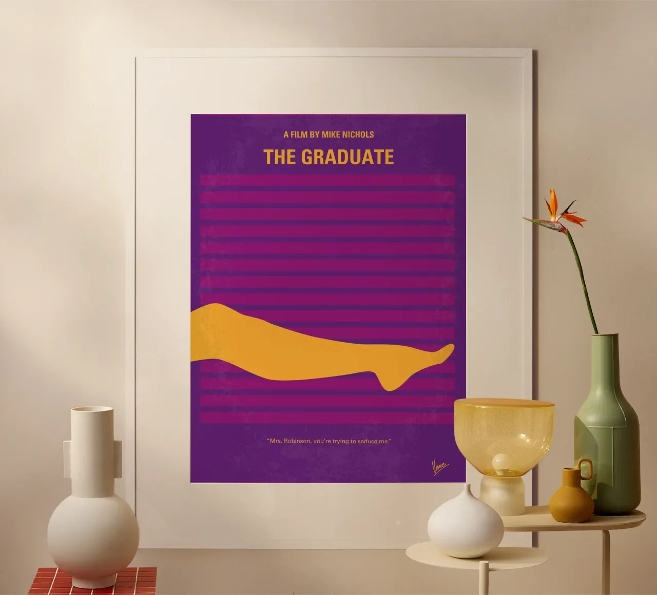 No135 My THE GRADUATE minimal movie poster poster con telaio in plastica da Chungkong