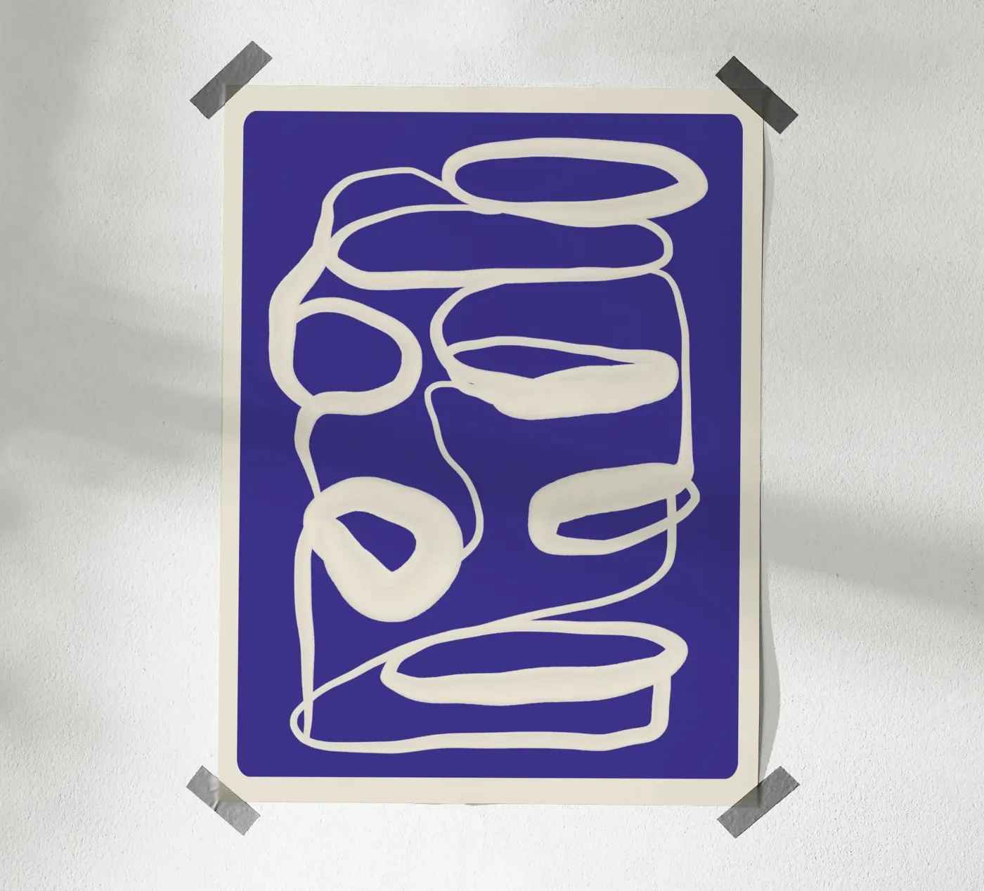 Abstract Lines Blue Background poster by ThingDesign