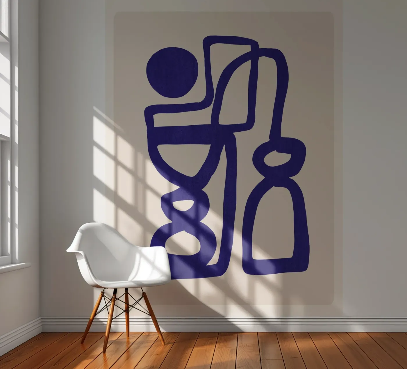 Abstracte blauwe vormen fotobehang van ThingDesign