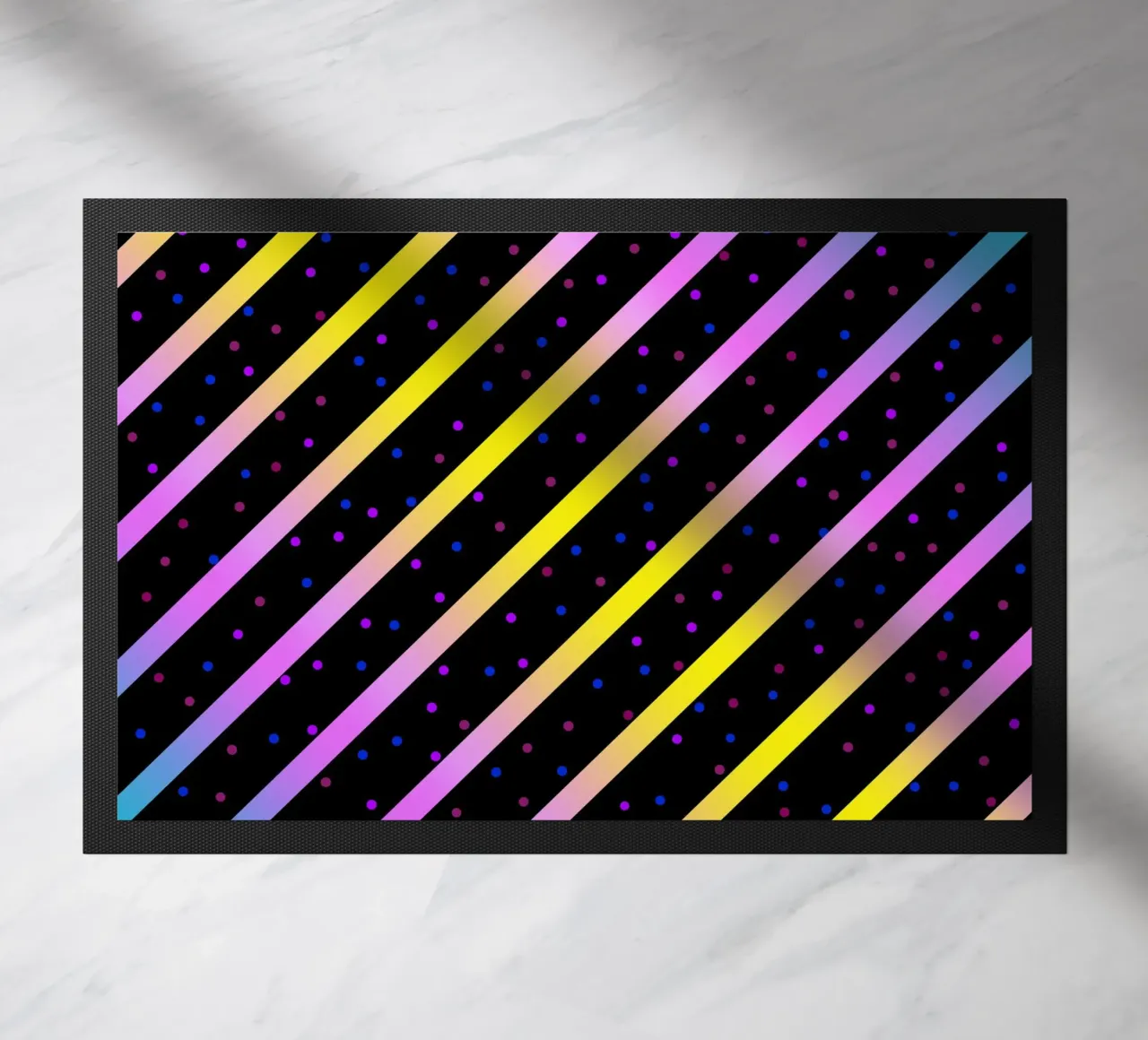 Abstract pattern with diagonal stripes doormat by Atteloi Art