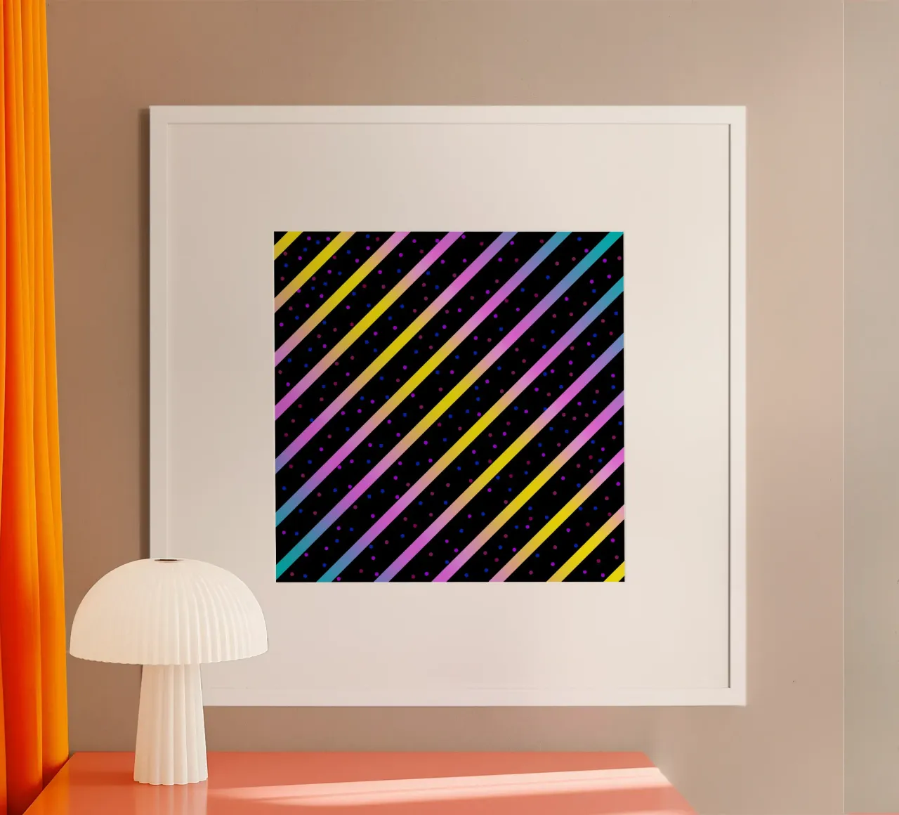 Abstract pattern with diagonal stripes poster by Atteloi Art