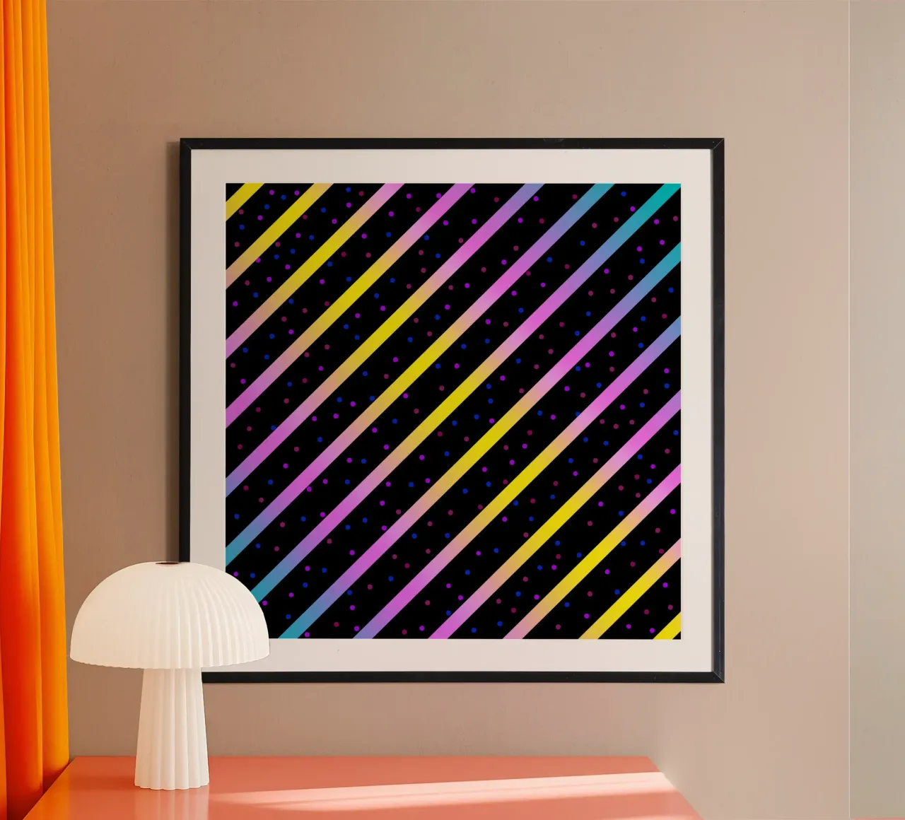 Abstract pattern with diagonal stripes poster by Atteloi Art