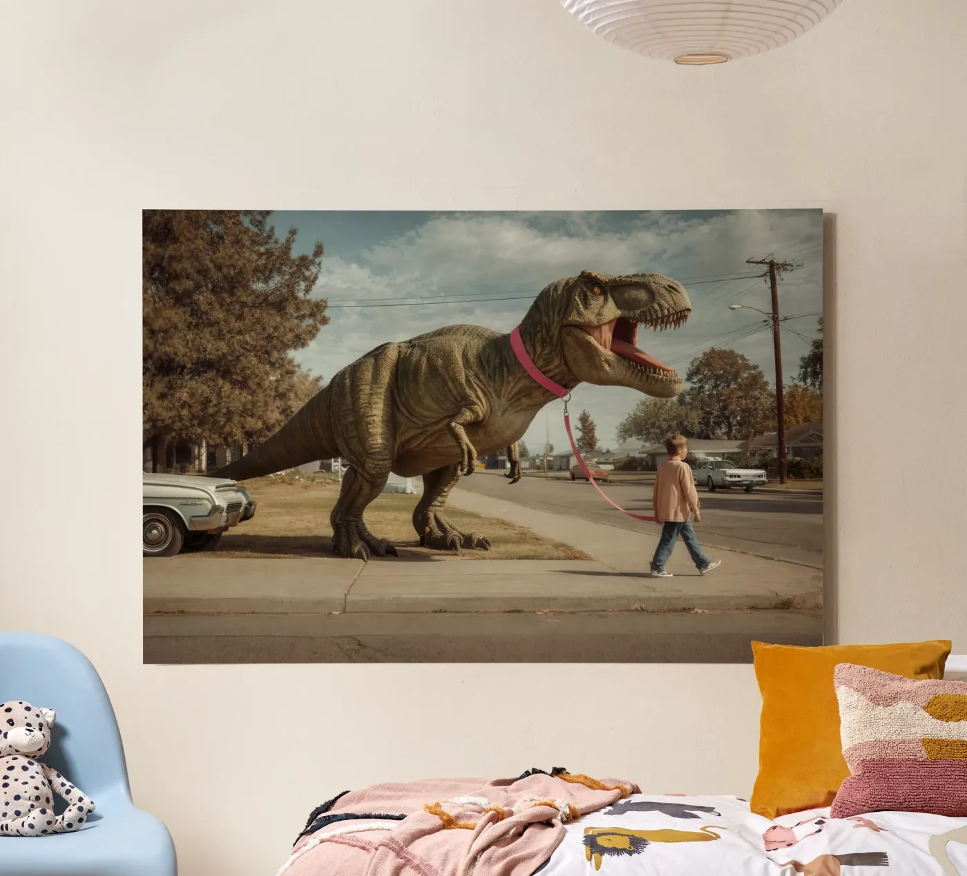 Walking Rex tela da Art Unleashed