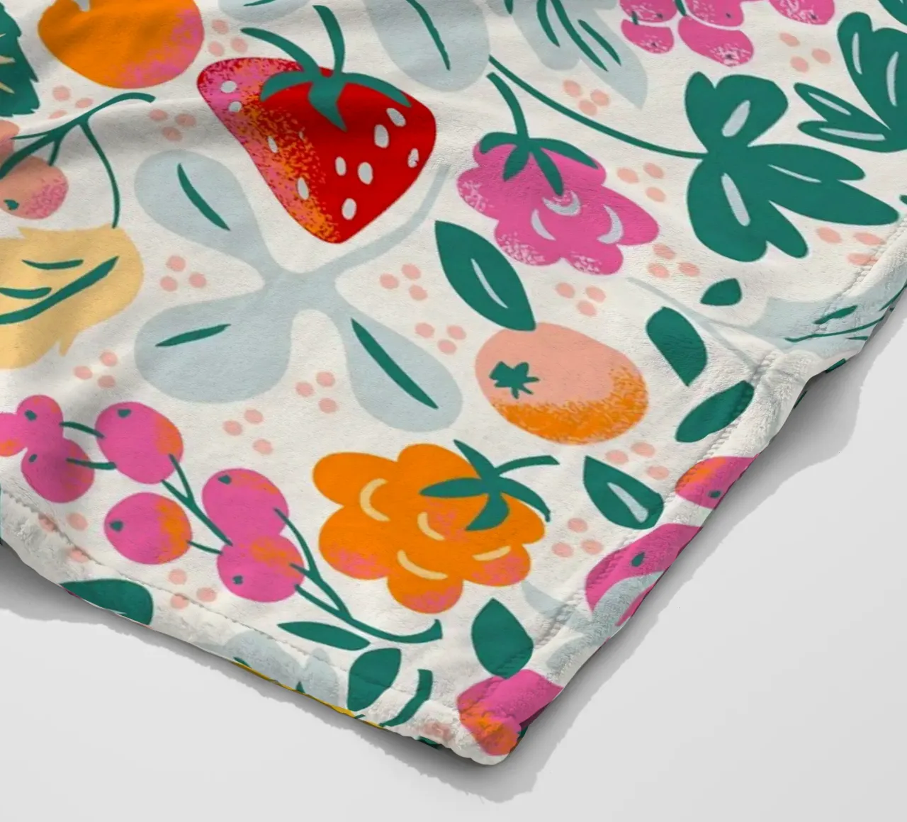 Fruitsalade patroon fleecedeken van annick