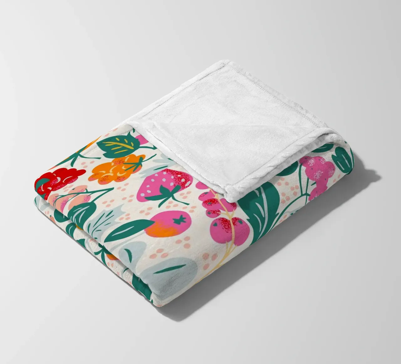 Fruitsalade patroon fleecedeken van annick