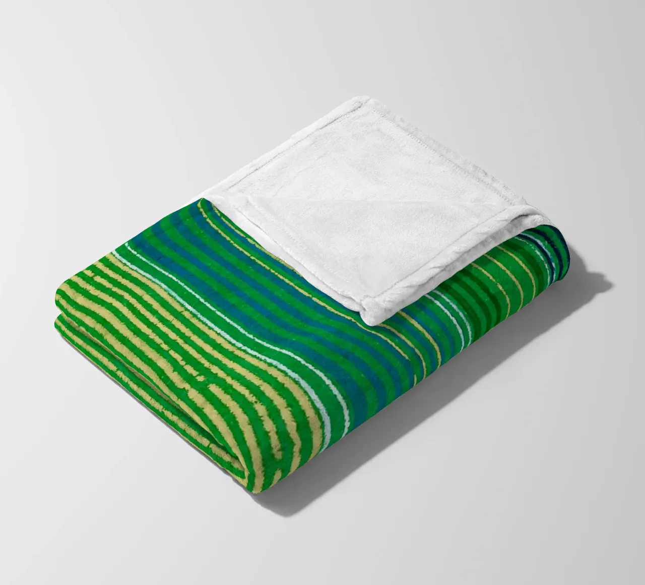 Pattern Lines Green fleecedeken van Asian Art