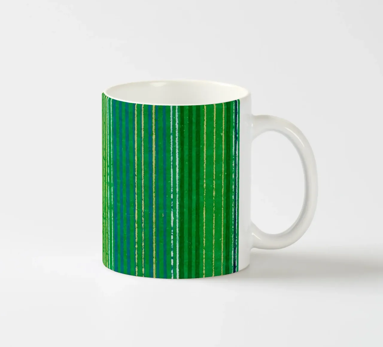 Pattern Lines Green ceramic mug by Asian Art