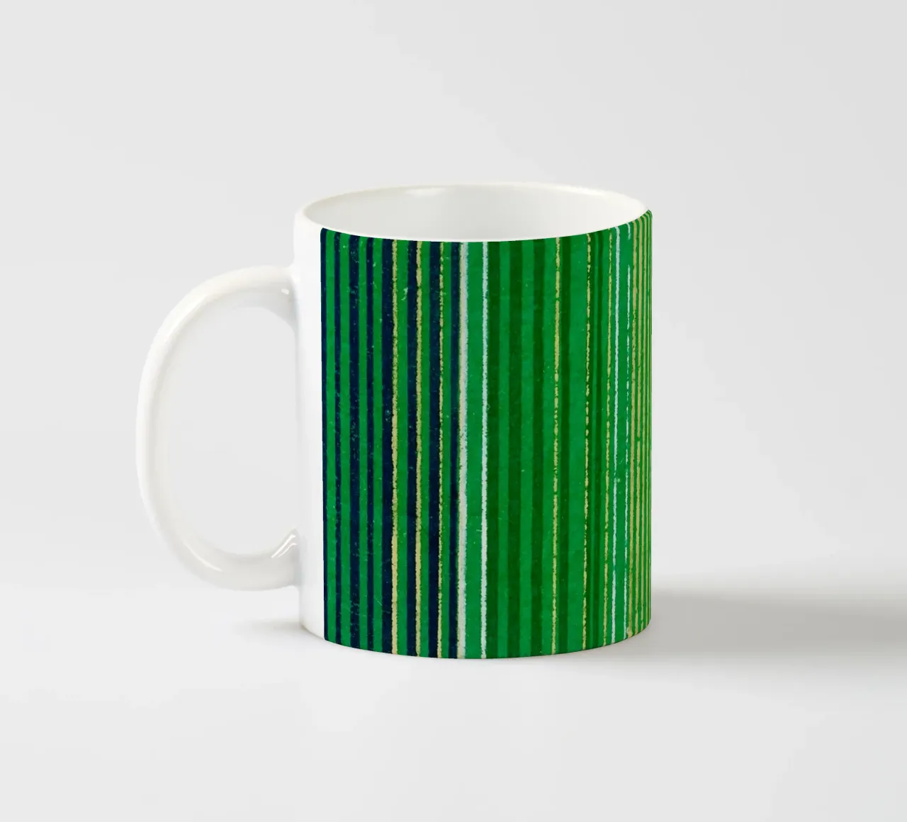 Pattern Lines Green ceramic mug by Asian Art