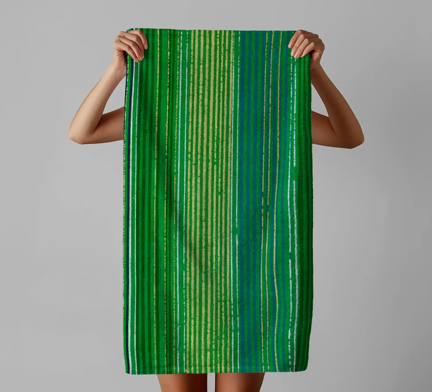 Pattern Lines Green towel by Apolo Prints