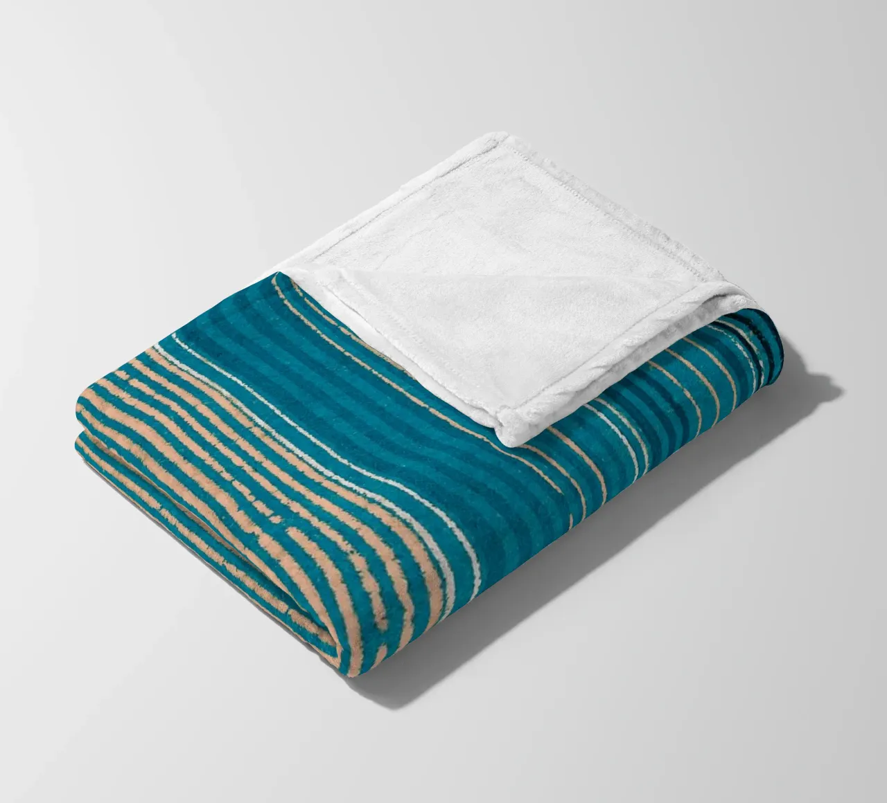 Pattern Blue Lines fleecedeken van Asian Art