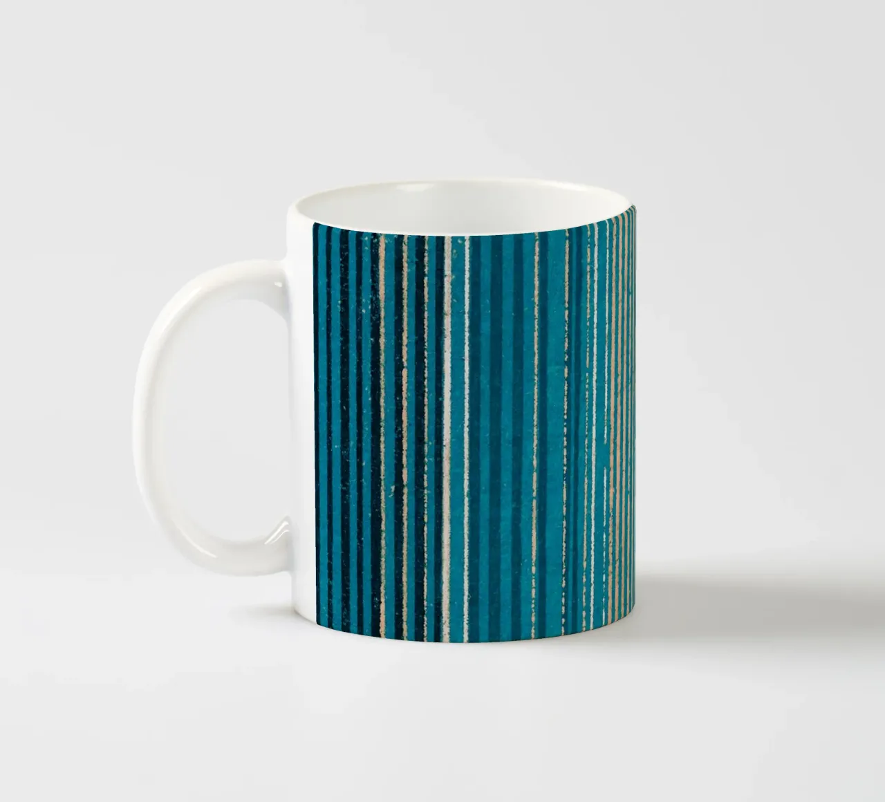 Pattern Lines Blue ceramic mug by Asian Art