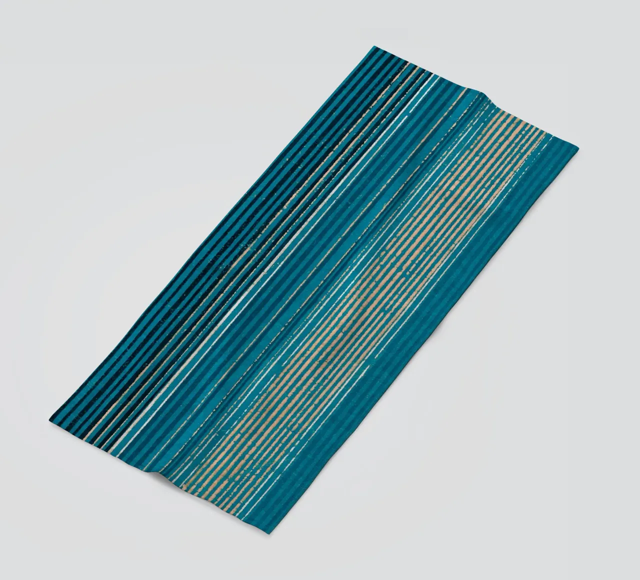 Pattern Lines Blue strandhanddoek van Asian Art