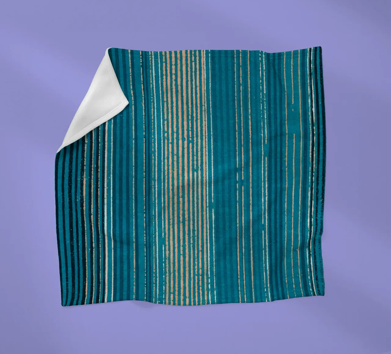 Pattern Lines Blue fleecedeken van Asian Art