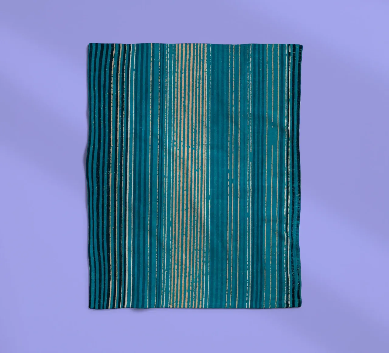 Pattern Lines Blue fleecedeken van Asian Art