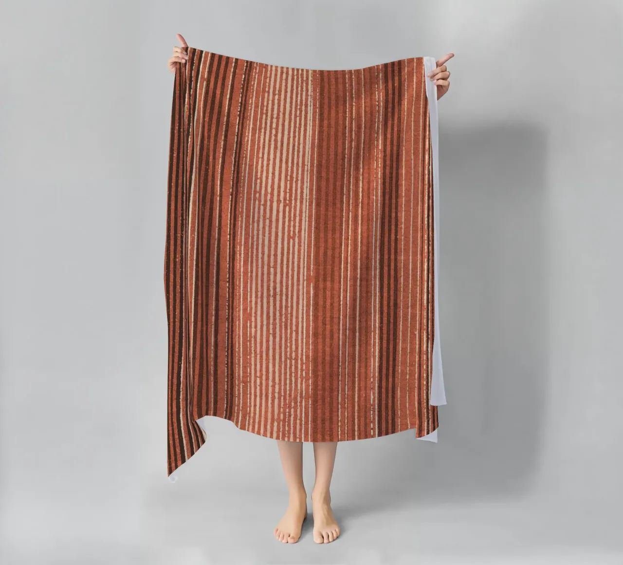 Pattern Lines Terracotta telo mare da Asian Art