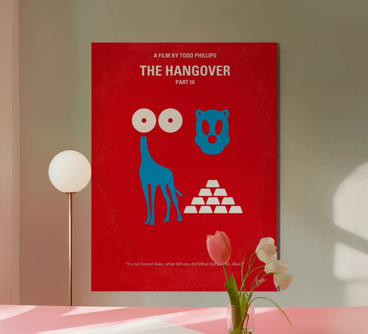 No145 My THE HANGOVER Part III minimal movie poster alluminio dibond da Chungkong