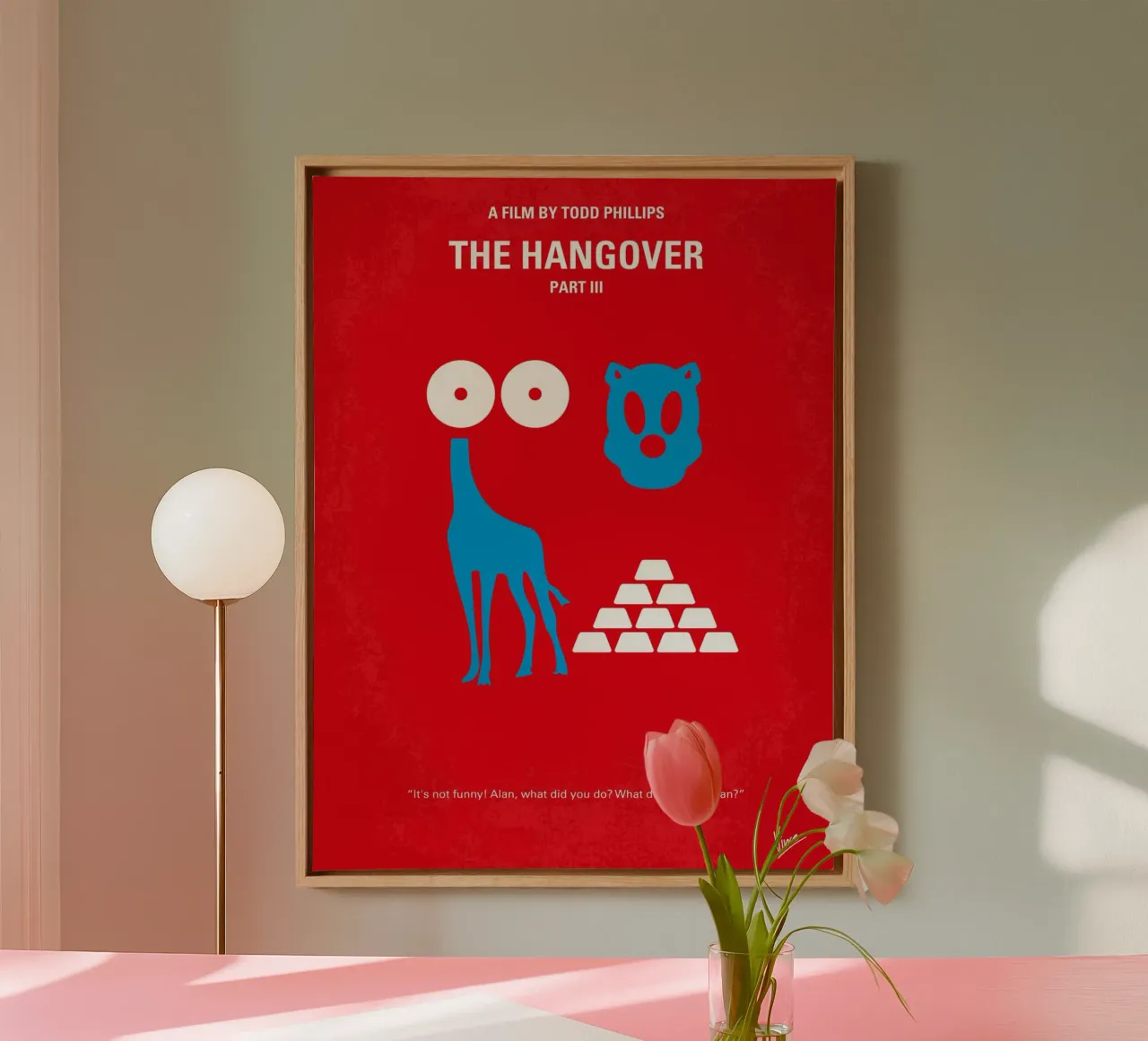 No145 My THE HANGOVER Part III minimal movie poster tela da Chungkong