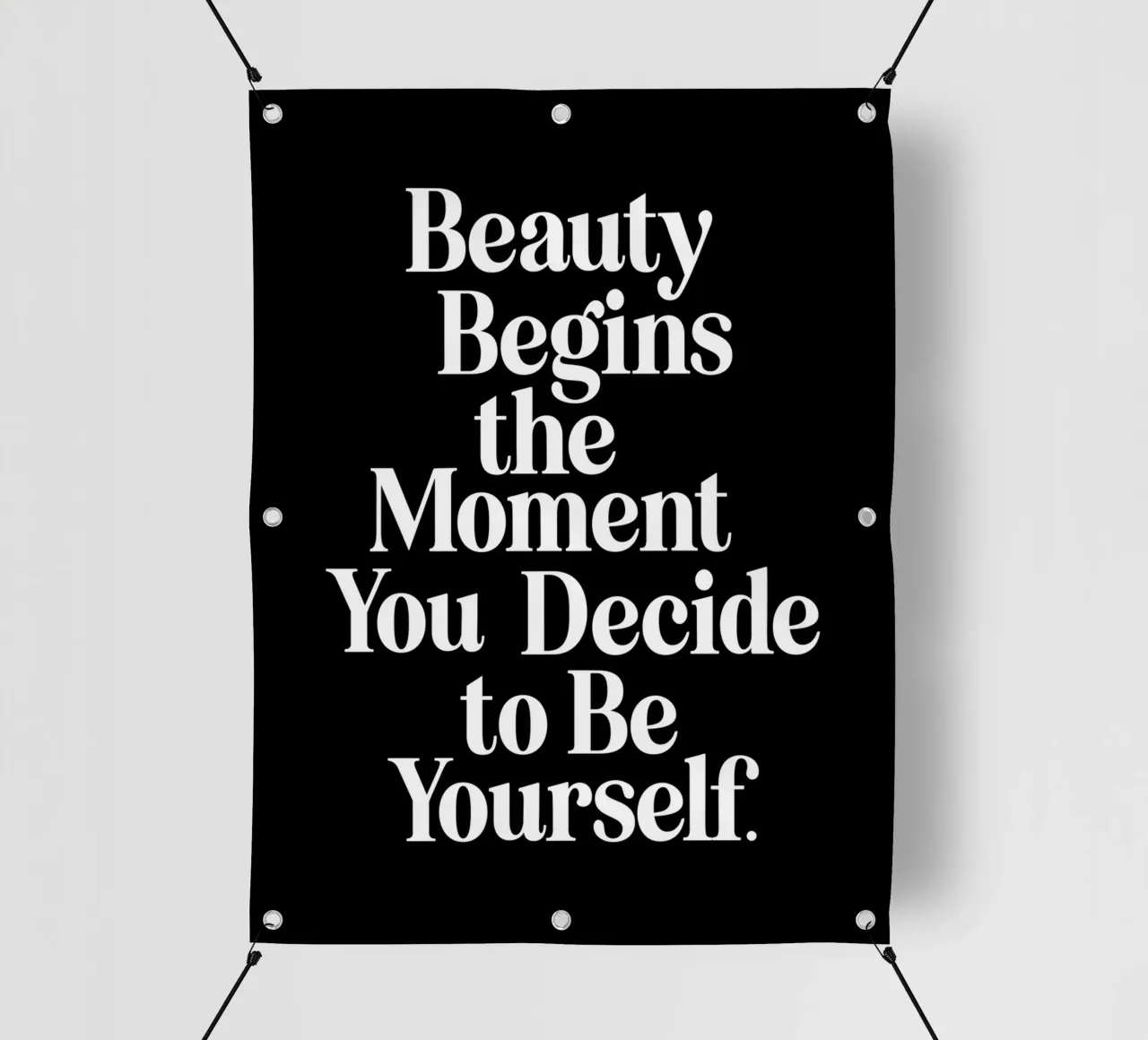 La bellezza inizia nel momento in cui si decide di essere se stessi telo in pvc da THE MOTIVATED TYPE