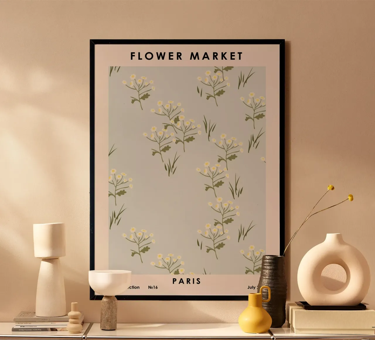 Mercato dei fiori di Parigi poster con telaio in plastica da NKTN Design