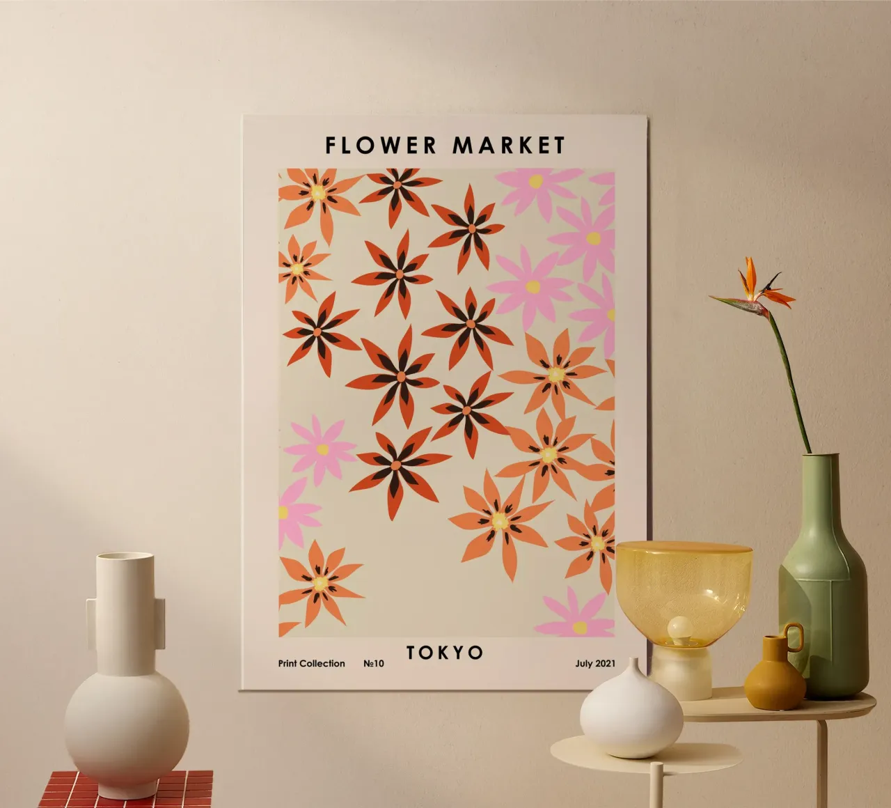 Mercato dei fiori di Tokyo poster da NKTN Design