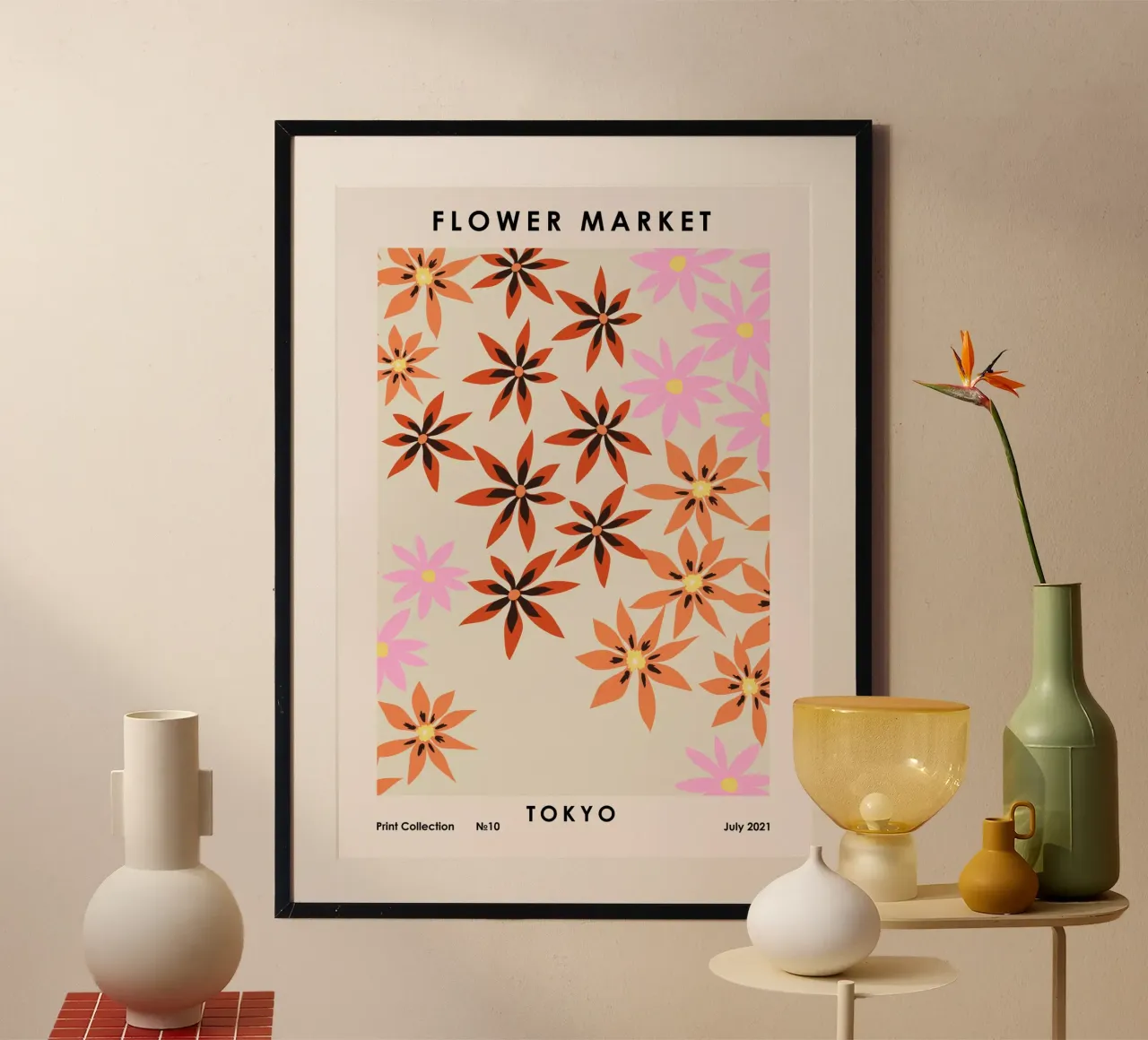 Mercato dei fiori di Tokyo poster da NKTN Design