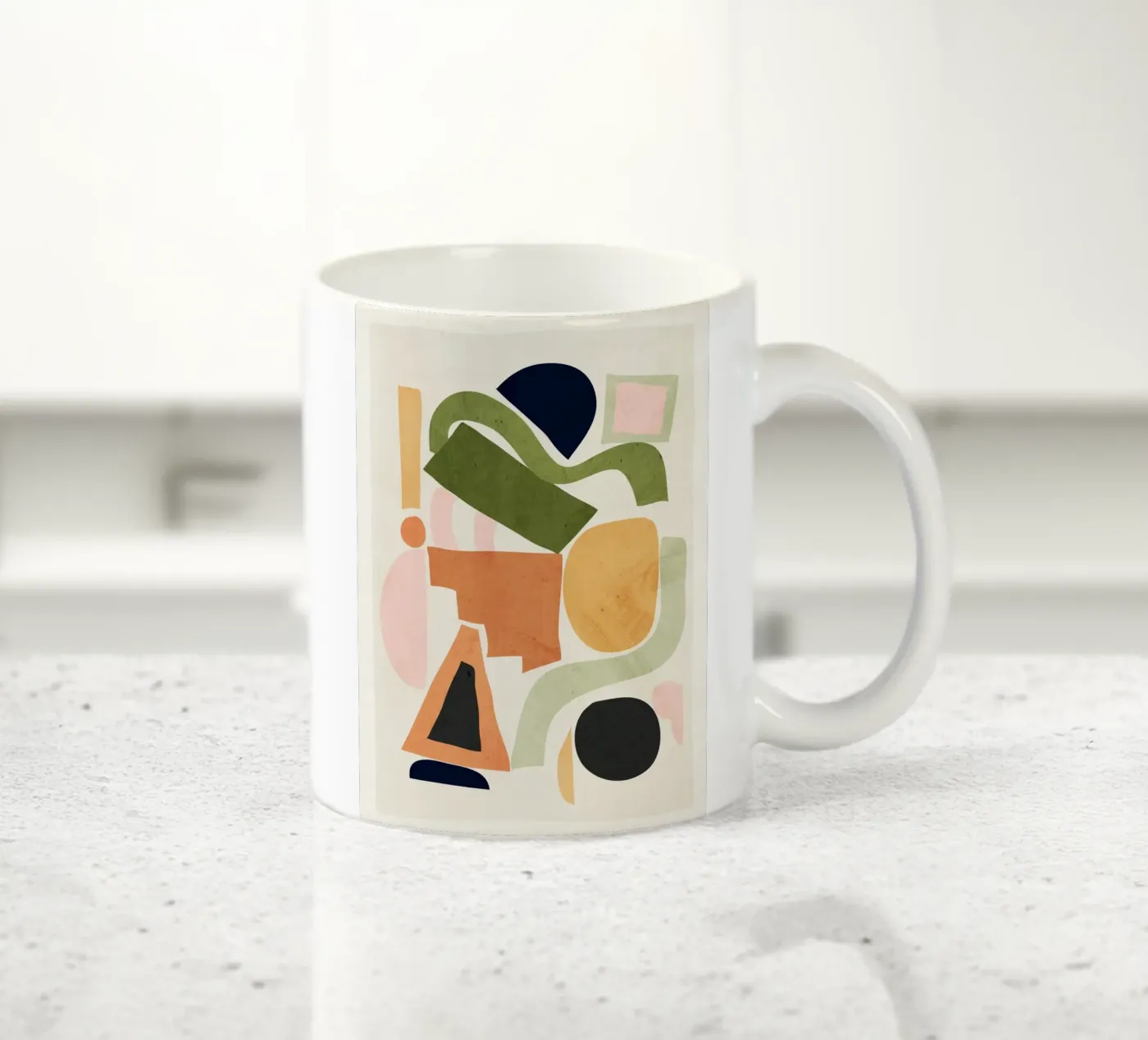 Geometric Abstract Forms ceramic mug by ThingDesign