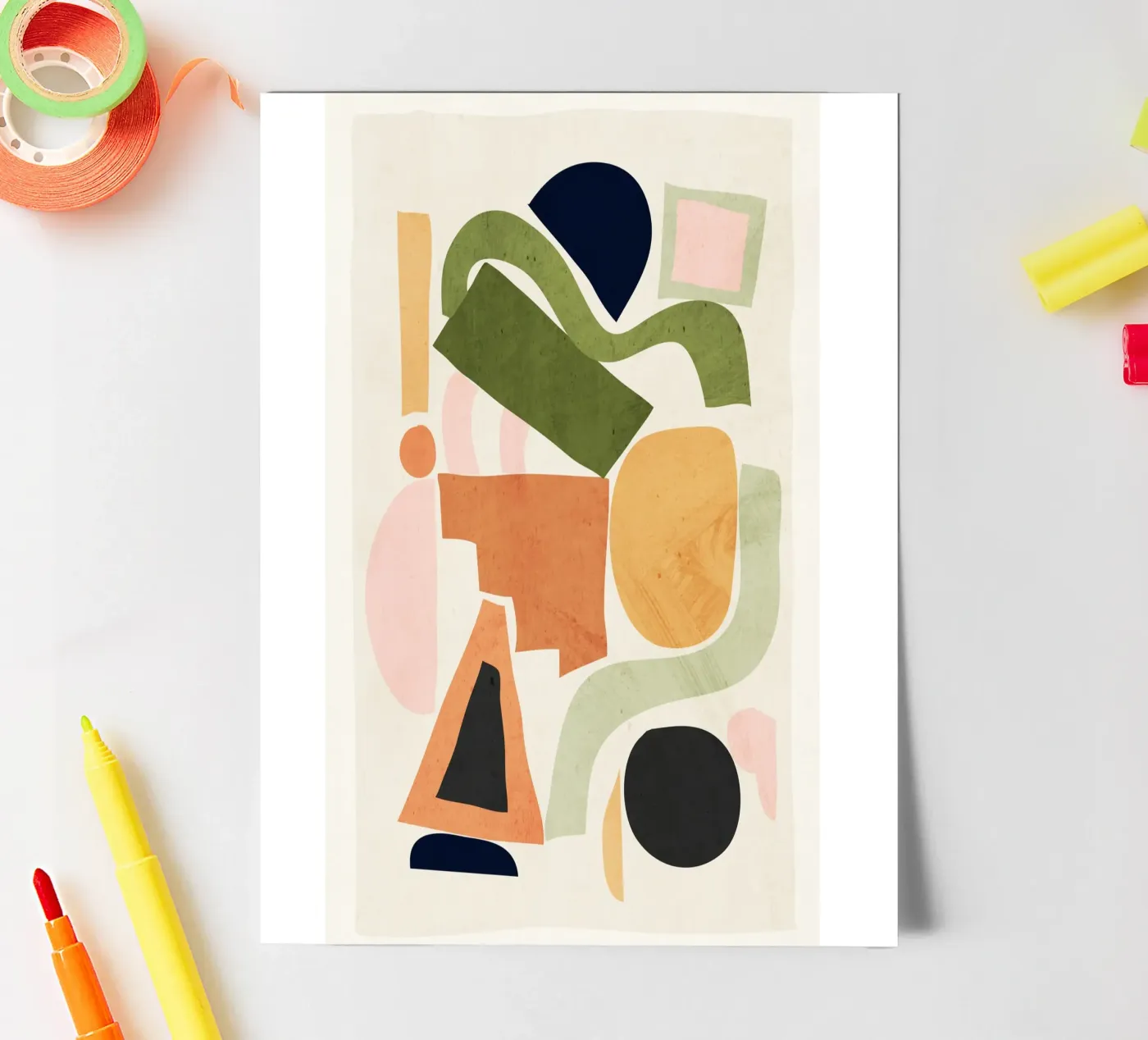 Geometric Abstract Forms sticker sheet by ThingDesign