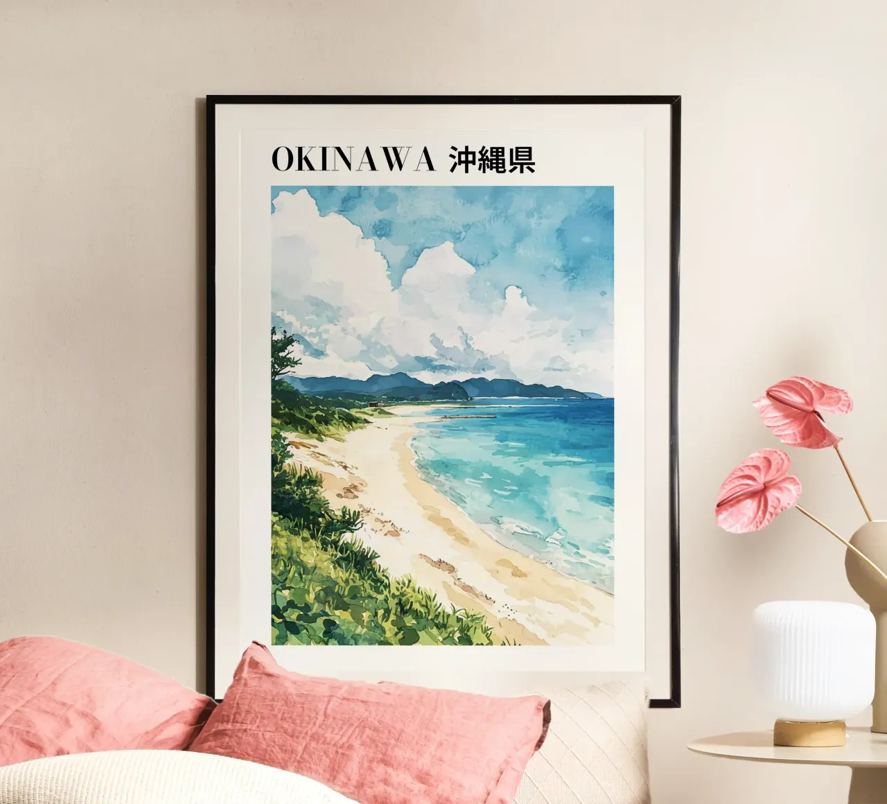 Okinawa - 沖縄県 poster con telaio in alluminio da Sugoi