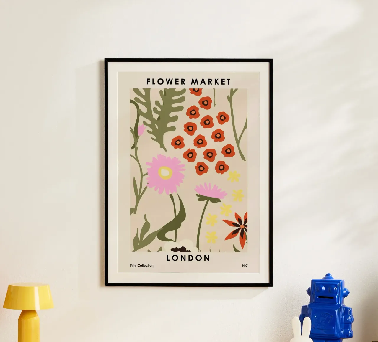Mercato dei fiori di Londra poster con telaio in legno da NKTN Design
