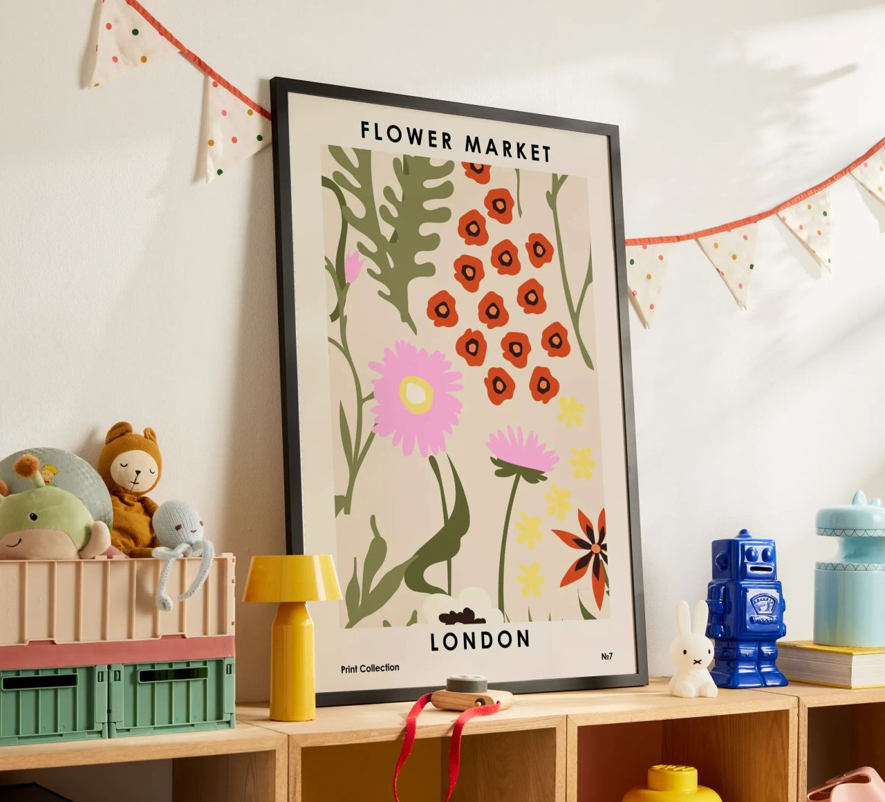 Bloemenmarkt Londen poster van NKTN Design