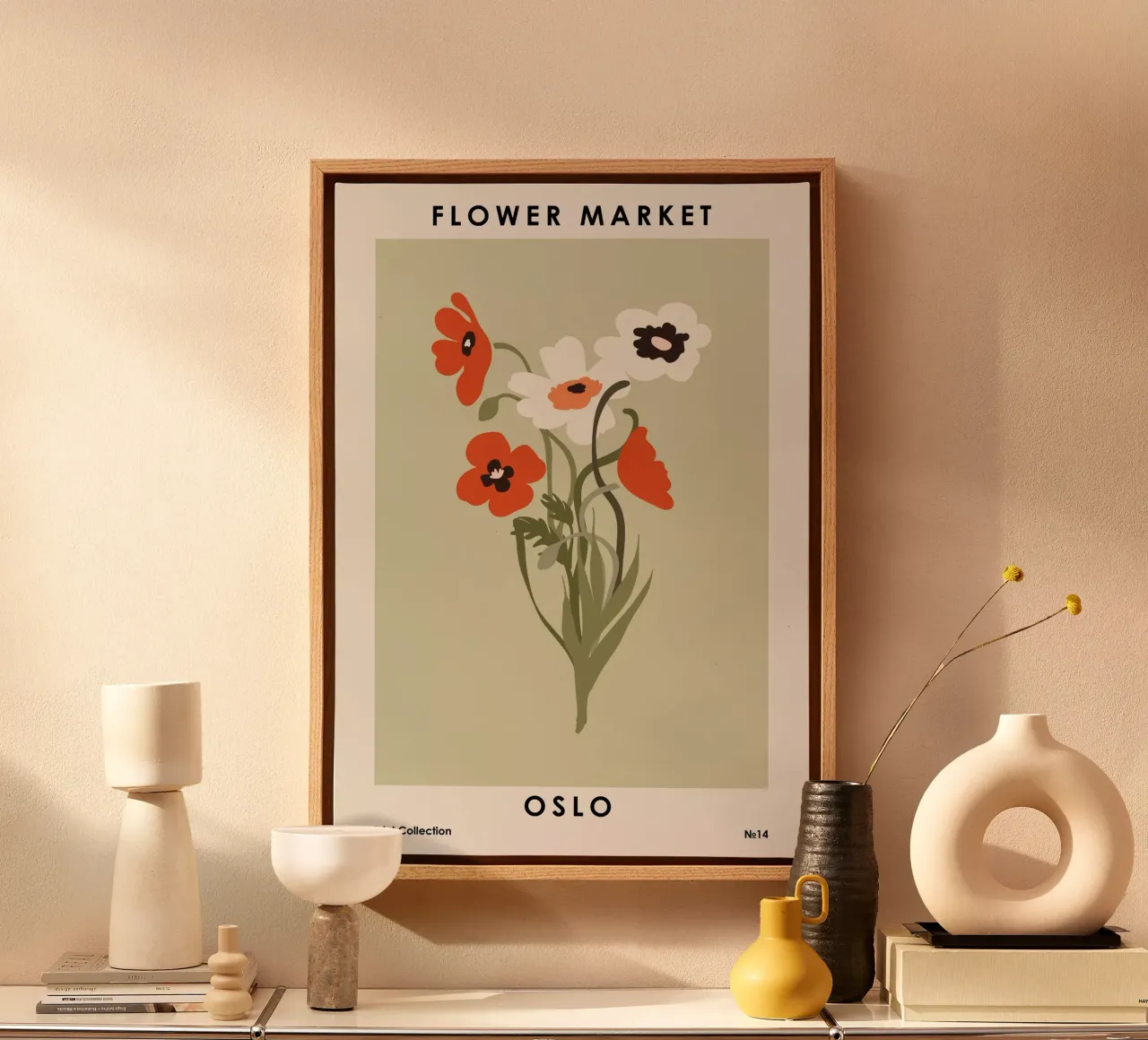 Mercato dei fiori di Oslo tela con Cornice a cassetta da NKTN Design