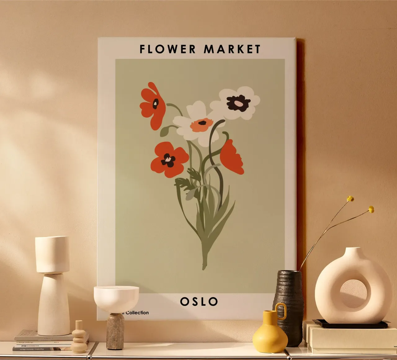 Mercato dei fiori di Oslo tela con Cornice a cassetta da NKTN Design