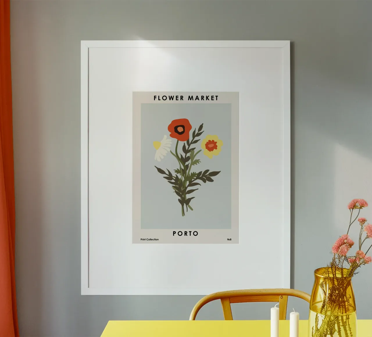 Mercato dei fiori di Porto poster da NKTN Design