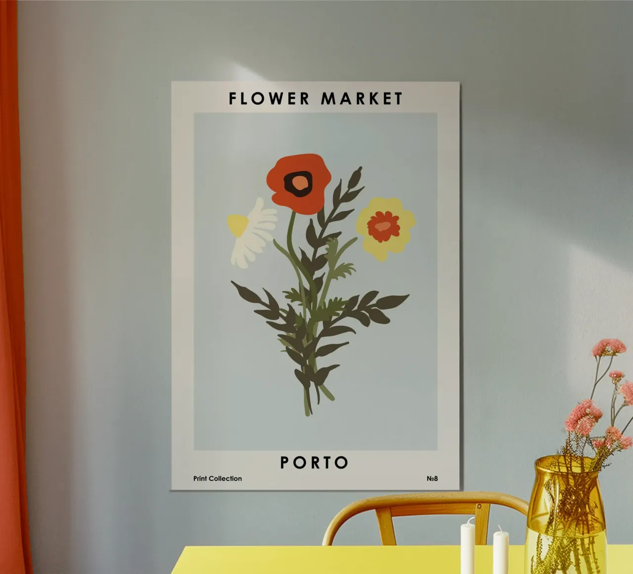 Mercato dei fiori di Porto poster da NKTN Design