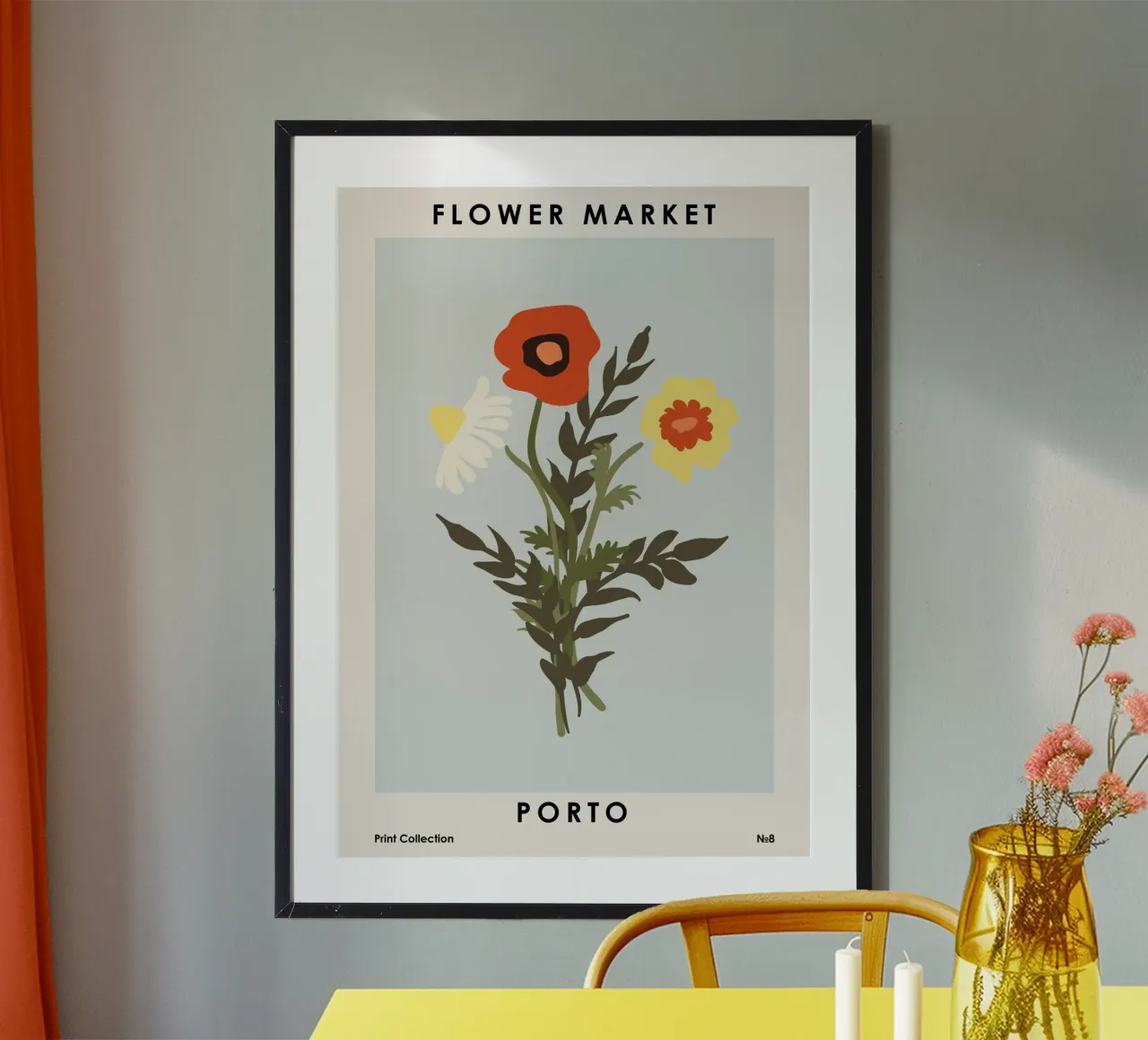 Mercato dei fiori di Porto poster da NKTN Design