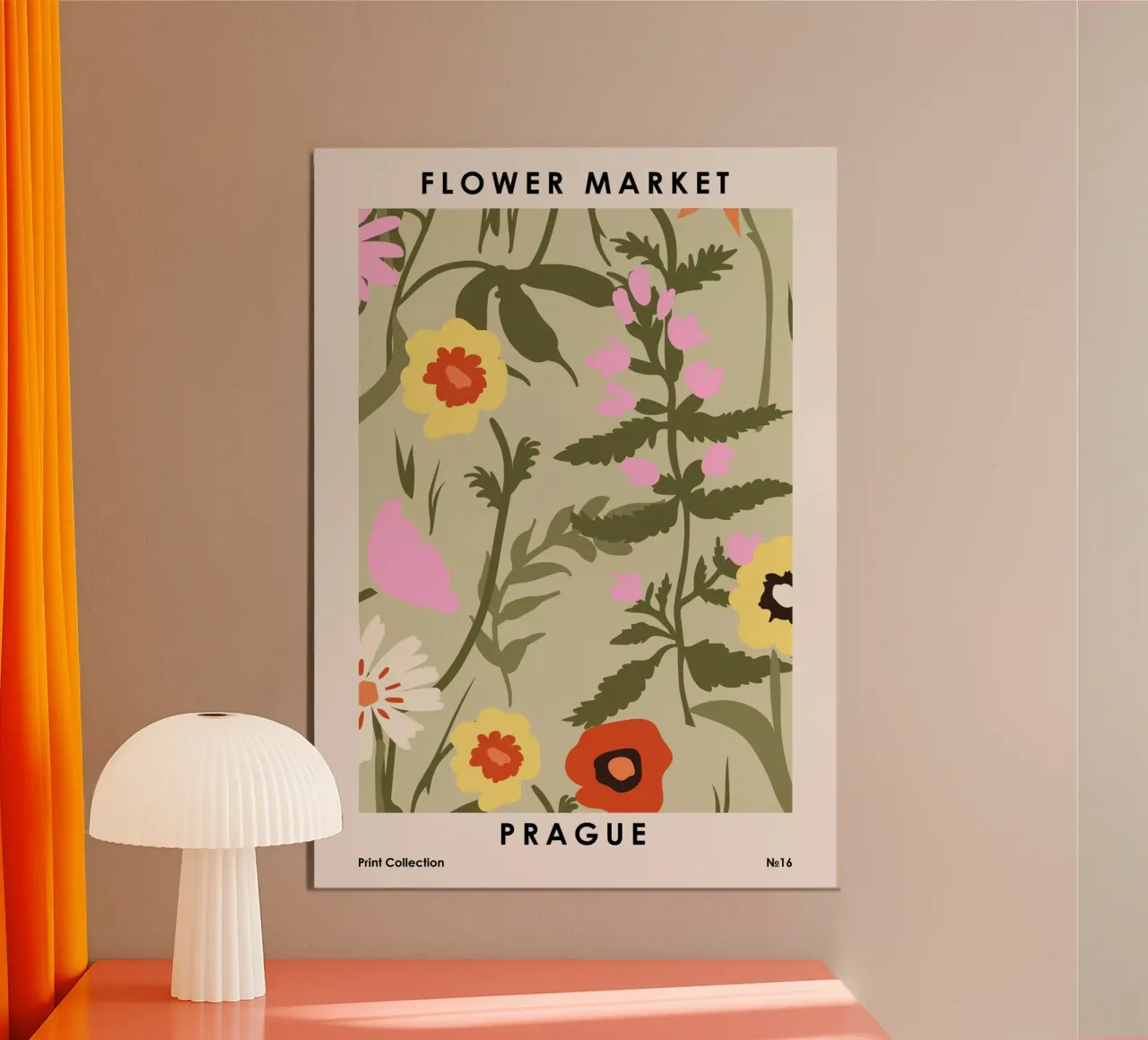 Mercato dei fiori di Praga poster da NKTN Design