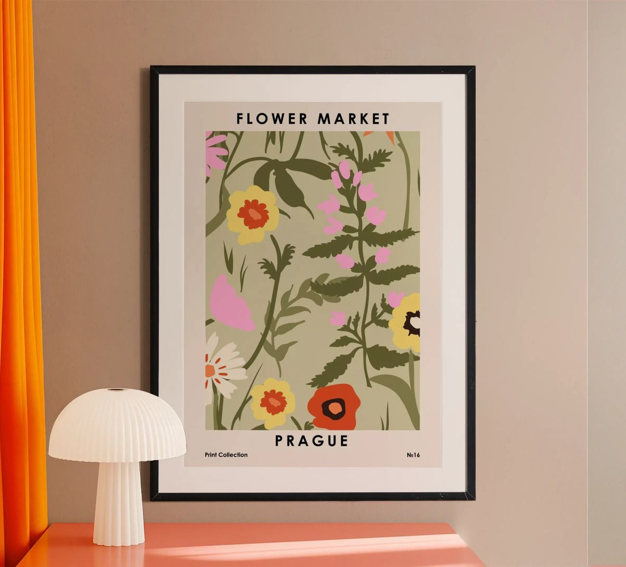 Bloemenmarkt Praag poster van NKTN Design