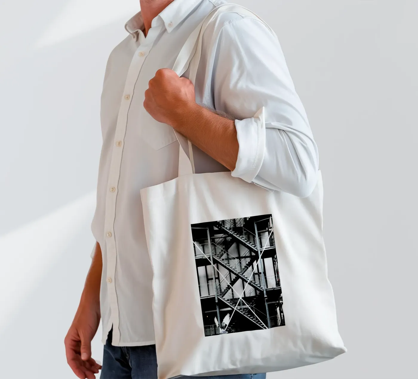 Gray tote bag by Sophie Etchart