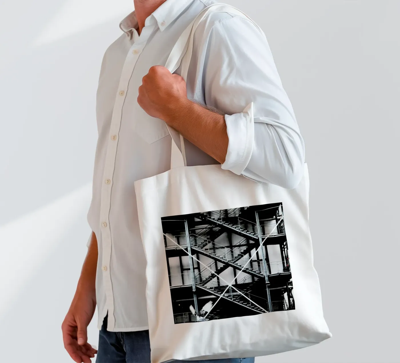 Gray tote bag by Sophie Etchart