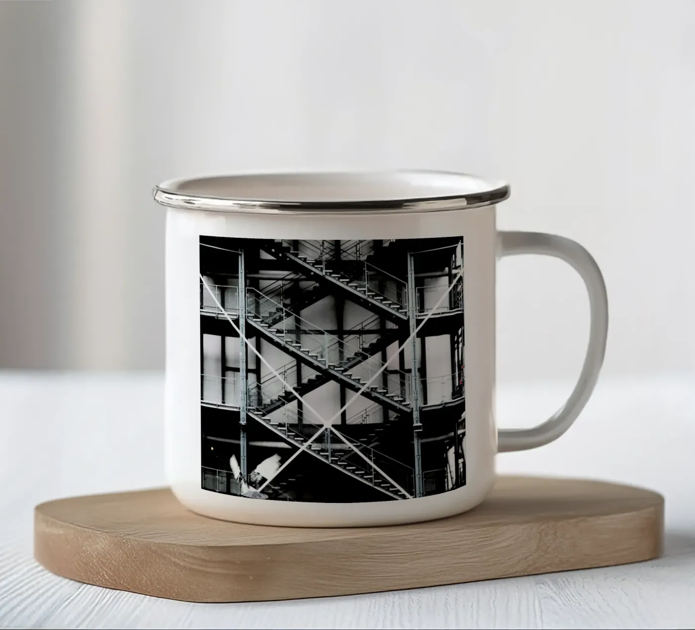 Gray enamel mug by Sophie Etchart